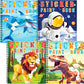 homicozy 4PCS Sticker Paint Books for Kids Ages 4-10,Dinosaur Astronaut Ocean Animals Designs Paint by Stickers,Sticker by Numbers,Party Birthday Gifts for Boys 4-10,Create 40 Pictures at a Time