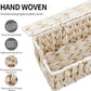 Cable Management Box,Boho Decorative Handwoven 2 Open Slots Cord Organizer Hider Box with Lid for TV Wires, Computer, Router, USB Hub and Under Desk Power Strip