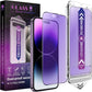 2 Pack Anti Blue Light Matte Screen Protector for iPhone 14 Pro Max/iPhone 15 Plus/iPhone 16 Plus, 9H Tempered Glass, Full Cover, Anti-Fingerprint, Auto Dust-Elimination, No Bubble, Easy Installation