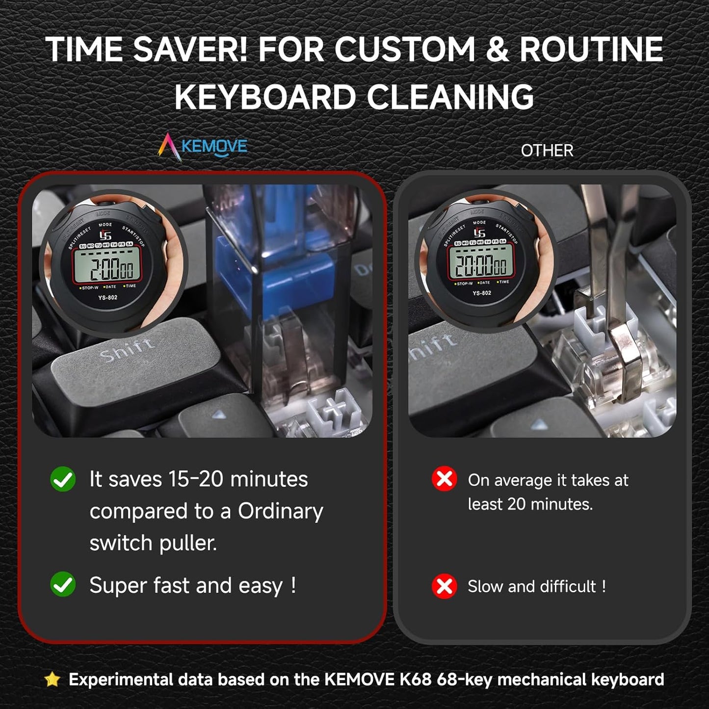 KEMOVE P10 2-in-1 Switch & Keycap Puller for Mechanical Keyboards, Quick & Painless Removal, DIY Customization, Maintenance, Cleaning for Beginners & Enthusiasts