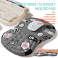 2-in-1 Ergonomic Set, Wave Rise Keyboard Wrist Rest and Massage Bulge Slope Mouse Pad Wrist Support, Cushion Memory Foam Integrated to Relieve Wrist Pain, Cute Cat Paws