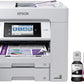 Epson EcoTank Pro ET-5850 Wireless Color All-in-One Supertank Printer with Scanner, Copier, Fax and Ethernet, White & EPSON T542 EcoTank Ink & EPSON T542 EcoTank Ink Ultra-high Capacity Bottle Black