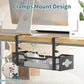 Under Desk Cable Management Tray Black, Litwaro Cable Management Under Desk No Drill, Cable Organizer with Clamp for Wire Management, Cord Organizer No Damage to Desk for Office, Home