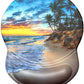 ITNRSIIET Ergonomic Mouse Pad with Gel Wrist Support Small Wrist Rest Smooth Surface Non-Slip PU Base Comfortable Office Supplies Pain Relief, 8.7 x 7.2 inches, Beach