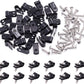 Swpeet 120 Pack Black 1/4 Inch Nylon Plastic R-Type Cable Clips Clamp Kit, Nylon Screw Mounting Cord Fastener Clips with 120 Pack Screws for Wire Management (1/4 Inch, Black)