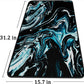Gaming Mouse Pad with Stitched Edges, Durable Non-Slip Natural Rubber Base, Waterproof Computer Keyboard Pad Mat for Esports Pros/Gamer/Desktop/Office/Home - Marble Cyan