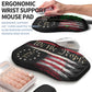 2-in-1 Ergonomic Set, Wave Keyboard Wrist Rest and Massage Slope Mouse Pad Wrist Support, Rebound Memory Foam for Relieve Carpal Tunnel Syndrome and Wrist Pain (Flag)