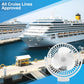 Magnetic Cruise Fan with 12000mAh Battery - Portable Cabin Air Circulator, 3-Speed LED Desk Fan with Timer, Power Bank & Ceiling/Wall Mount, Cruise Ship Approved for Travel (White)