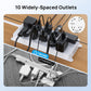 TROND Surge Protector Power Strip, Flat Plug 15ft Long Extension Cord, 10 Widely Spaced AC Outlets, 2 USB A & 2 USB C Ports, 4000J, ETL Listed, Wall Mountable, for Home Office Entertainment, White