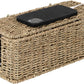 StorageWorks Cable Management Box, 2 Slots Wicker Cable Organizer to Hide Cords and Power Strip, Seagrass Cord Hider Box for Home & Office