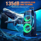W-KING Portable Speaker Bluetooth Partybox, 370W MAX Pro Sound Loud, Deepest Bass,Large Outdoor Boom Box Wireless, CSB, Telescopic Handle&Sturdy Wheels, 25H, Futuristic Light,MIC&Guitar in