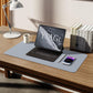YSAGi Leather Desk Pad Protector, Office Desk Mat, Large Mouse Pad, Non-Slip PU Leather Desk Blotter, Laptop Desk Pad, Waterproof Desk Writing Pad for Office and Home (Light Grey, 23.6" x 13.8")