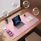 TopMade Mouse Pad with 15W Wireless Charging, XXL Large Leather Desk Mat, Waterproof Gaming Mousepad Home Office Desk Pad Protector, Computer Keyboard Pad, Mouse Mat for for MacBook, PC, Laptop, Pink