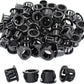 1/2"(13mm) Black Snap-in Knockout Insulating Bushing Grommets, Plastic Cable Hole Grommets for Wiring, Round Nylon Snap in Locking Electrical Wire Cord Hose & Tubing Bushings Grommets, 50pcs