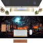 Dark Fantasy Castle Desk Pad Extended Gaming Mouse Pad, XXL Large Computer Laptop Keyboard Wireless Mouse Mat, Office Desk Decor Mousepad Deskmat with Stitched Edges Matt 31.5x15.7 in