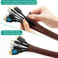 ZhiYo 6.6ft - 4/5 inch Cable Sleeve, Cord Wrap Wire Protector Tubing for Pets, PC Cable Wrap, Computer Cable Management Sleeve - Black - Red