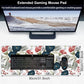 Watercolor Flowers Desk Mat,Large Colorful Floral Gaming Keyboard Mouse Pad,Non-Slip Rubber Base Desk Pad Thick Stitched Edges Waterproof Mousepad Mouse Mat 31.5"x11.8"