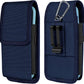 Phone Holster for Belt with Metal Clip and Magnetic Closure Compatible with iPhone 16/15/14/13/12 Pro and Non-Pro, Galaxy S25 S24 S23 S22 for Everyday Protection, M-Blue