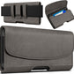 PiTau Holster for iPhone Pro Max & Plus 16, 15, 14, 13, 12, 11, 8, 7, 6, 6s, XS Max, Men's Cell Phone Case with Belt Clip ID Card Holder for Samsung Galaxy S25+, Fits with Case Cover on, Pewter Large