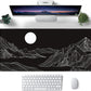 Black and White Mountain Large Mouse Pad,Gaming Keyboard Desk Pad,Extended Mouse Mat Non-Slip Rubber Base with Stitched Edges for Office Game Home XXL 35.4"x15.7"