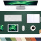 Leather Desk pad Protector, Large Desk mat with Natural Cork & PU Leather,Mouse pad,Non-Slip Office Desk Mat,Waterproof Desk Writing Pad for Office and Home (35in*17in, Dark Green)