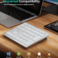 Nulea Wireless Number Pad Bluetooth 5.0 & 2.4G Portable Numeric Keyboard, USB-C Rechargeable, 34-Keys Bluetooth Keyboard for Data Entry (Silvery White)