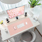 Leather Desk pad Protector, Large Desk mat with Natural Cork & PU Leather,Mouse pad,Non-Slip Office Desk Mat,Waterproof Desk Writing Pad for Office and Home (35in*17in, Rose Pink)