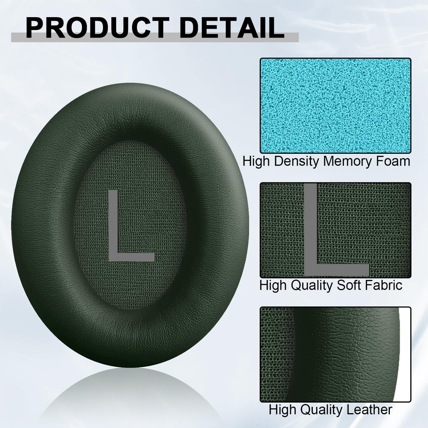 Replacement Ear Pads for Bose QuietComfort 45 (QC45)/QuietComfort SE (QC SE)/Quiet Comfort Headphones, Ear Cushions, Headset Earpads, Ear Cups Cover with Soft Protein Leather (Cypress Green)