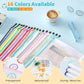 Umriox 48pcs Mesh Zipper Pouch Bags, A4 Size 16 Color Zipper Bags for Organizing, Clear Zipper Pouches for Puzzles, Board Game Organizer, Sewing Projects
