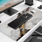 Large Extended Gaming Mouse Pad with Stitched Edges, Non-Slip Waterproof Rubber Base Mouse Pad for Office, Computer, Keyboard, Laptop and Home Desk Pad 35.4 x 15.7 x 0.12 Inch (Marbling)