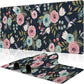 Colorful Flowers and Birds Desk Mat,Large Spring Floral Bird Gaming Keyboard Mouse Pad,Non-Slip Rubber Base Desk Pad Thick Stitched Edges Waterproof Mousepad Mouse Mat 31.5"x11.8"
