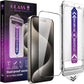 2 Pack Screen Protector for iPhone 15 Pro Max, 9H Tempered Glass, Full Coverage, Anti-Fingerprint, Auto Dust-Elimination, No Bubble, Easy Installation