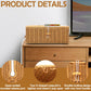 Cable Management Box, Handmade Imitation Rattan Cord Cable Organizer, Cable Raceway Open Slots Cords Hider Box for Computer Router USB Hub & Power Strip