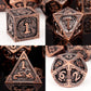 PJOY Metal DND Dice Set D&D Dragon Dice Copper with Metal Case D and D Dice for Dungeons and Dragons TTRPG Gifts