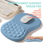 2-in-1 Ergonomic Set, Wave Rise Keyboard Wrist Rest and Massage Bulge Slope Mouse Pad Wrist Support, Cushion Memory Foam Integrated to Relieve Wrist Pain, Lake Blue