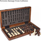 15" Wooden Chess Set with Magnetic Pieces - Extra Queens - Folding Chessboard Portable Travel Tournament Chess Board Games for Adults Kids