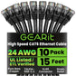 GEARit Cat 6 Ethernet Cable Pack - 10-Pack 15 ft Cat6 Ethernet Patch Cables | RJ45 Network Patch Cable, 10 Gbps Snagless Gold-Plated Connectors - Ethernet Cable Cat 6 for PC, TV, Router - Black