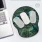Ergonomic Mouse Pad Wrist Support, Comfortable Mouse Pad Wrist Rest, Relieve Wrist Pain Gel Mouse pad, Non-Slip Rubber Base Mousepad for Laptop, Computer(Green Leaf)