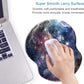 ITNRSIIET Ergonomic Mouse Pad with Gel Wrist Support Small Wrist Rest Smooth Surface Non-Slip PU Base Comfortable Office Supplies Pain Relief, 8.7 x 7.2 inches, Starry Sky