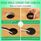 2 Pcs Desk Grommet 2" / 50 mm, Desk Hole Cover for Cables Black and White, Cable Grommet ABS Plastic, Desk Hole Grommet for Home & Office Pc, Detachable Cable Cord Organizer