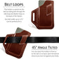 TobbinGear Leather Belt Phone Pouch, Left Handed Leather Cell Phone Holster, Universal Phone Case with Belt Loops, for Men and Women Coffee Large