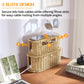 FairyHaus Cable Management Box 2Pack Caramel, Handwoven Large and Small Cable Organizer Box Cover to Hide Cords and Power Strip, Imitation Wicker Cord Organizer Box Hider for Office Desk and Floor
