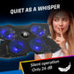 KLIM Wind Laptop Cooling Pad - More Than 500 000 Units Sold - New Version - The Most Powerful Rapid Action Cooling Fan - Laptop Stand with 4 Cooling Fans at 1200 RPM - USB Fan - PS5 PS4 - Blue