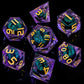 ARUOHHA Dragon Eye DND Dice, Purple Green Resin Sharp Edged Dice Set RPG Role Playing Game, Liquid Core Polyhedral D and D Dice Set D20 D12 D10 D8 D6 D4