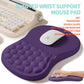 2-in-1 Ergonomic Set, Wave Rise Keyboard Wrist Rest and Massage Bulge Slope Mouse Pad Wrist Support, Cushion Memory Foam Integrated to Relieve Wrist Pain, Dark Purple