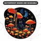 ITNRSIIET Round Mouse Pad with Stitched Edge Premium-Textured Waterproof Non-Slip Rubber Base Desktop Protection Mat Diameter 8.7 inches, Cat and Mushroom