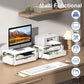 Desk Organizer and Accessories, Computer Monitor Stand Riser with Drawer and 2 Pen Holders, Office Desk Accessories & Workspace Organizers for Office Supplies (White)