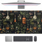 Black Aesthetics Desk Mat Mouse Pad Large Gaming Mouse Pad Desk Pad Mousepad, Mystical Green Plant Computer Laptop Keyboard and Mouse Mat, Desktop Protector Mat for Women Girl Office 31.5x15.8 in