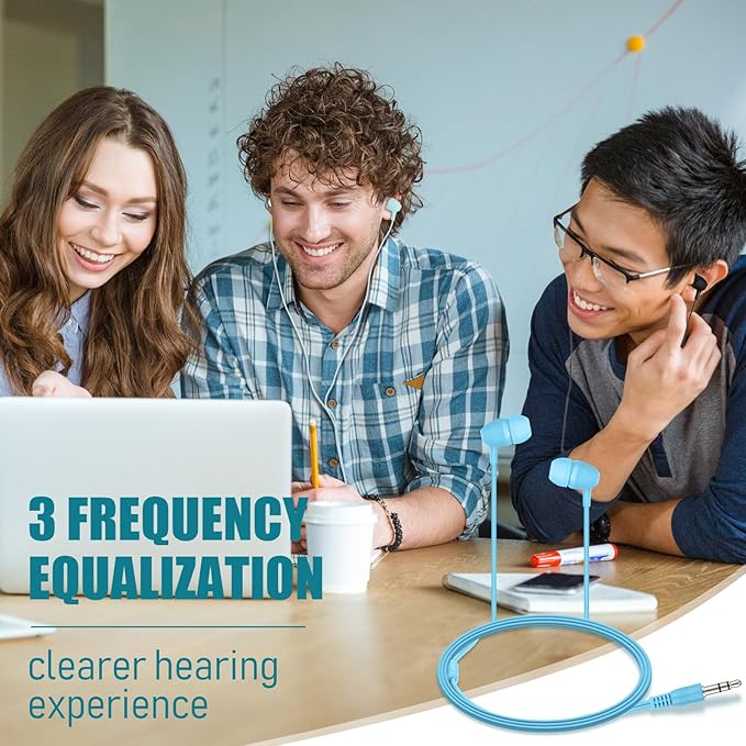 Macarrie 200 Pack Earbuds Bulk Earphones 3.5 mm Classroom Headphones for Adult Assorted Colors Earbud Wired Earphone Without Mic for Adult Office Home Individually Bagged(Multicolor)