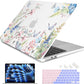 Batianda Premium Case for New MacBook Air 15 inch 2025 M4 2024 2023 with M3 M2 Chip, Designed Protective Plastic Hardshell & Keyboard Cover & Screen Protector, Butterfly and Flower